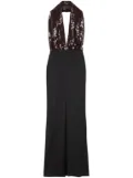 16Arlington sequin-embellished halterneck dress - Brown