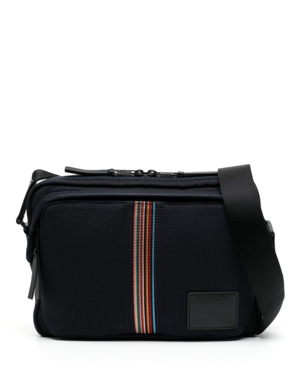 Paul Smith Logo-patch Panelled Messenger Bag In Blue