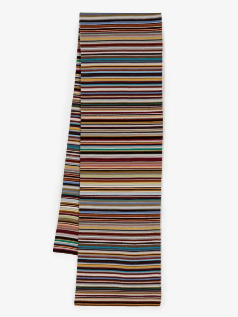 Paul Smith stripe-pattern virgin wool scarf