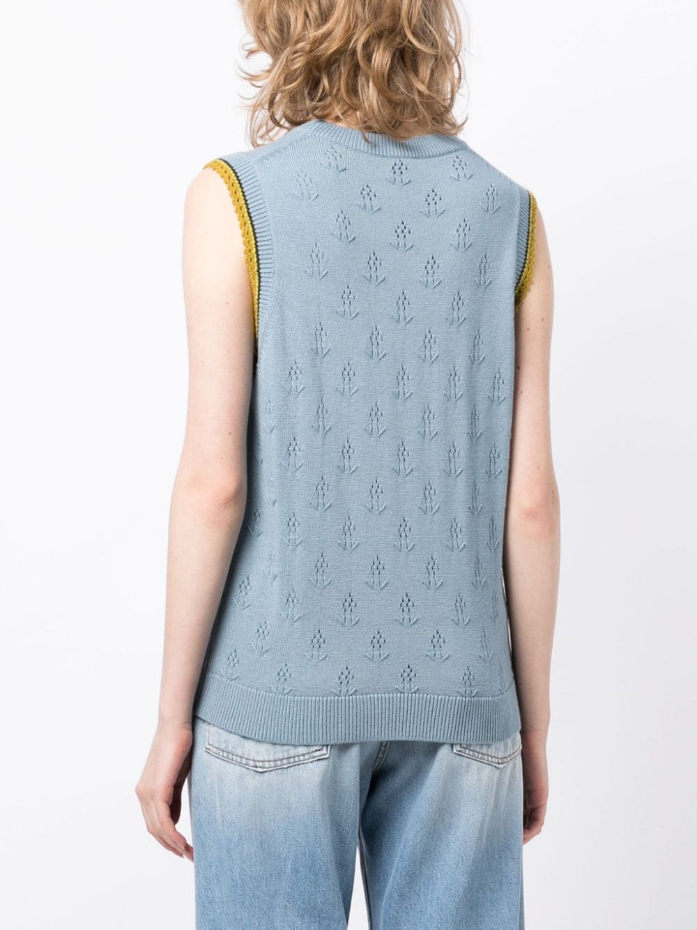 Shop Ps By Paul Smith Crew-neck Sleeveless Knitted Top In Blue