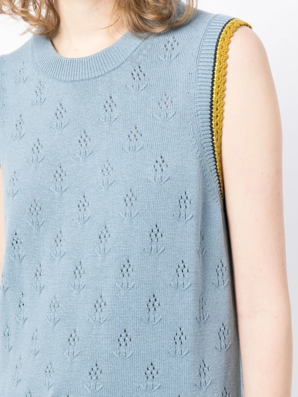 Shop Ps By Paul Smith Crew-neck Sleeveless Knitted Top In Blue