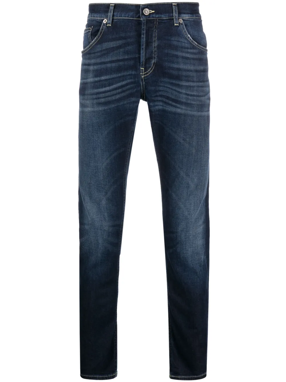 mid-rise slim-cut jeans