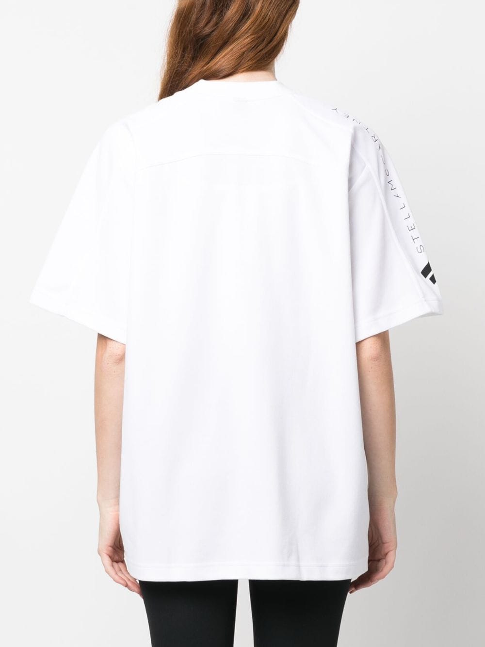 Shop Adidas By Stella Mccartney Logo-print Cotton-blend T-shirt In White