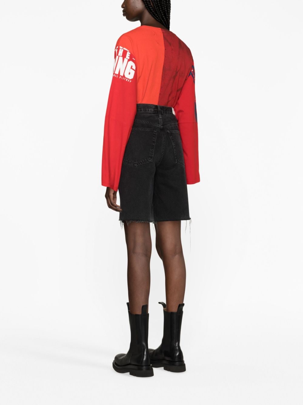 Shop Conner Ives The Reconstituted Cotton T-shirt In Red