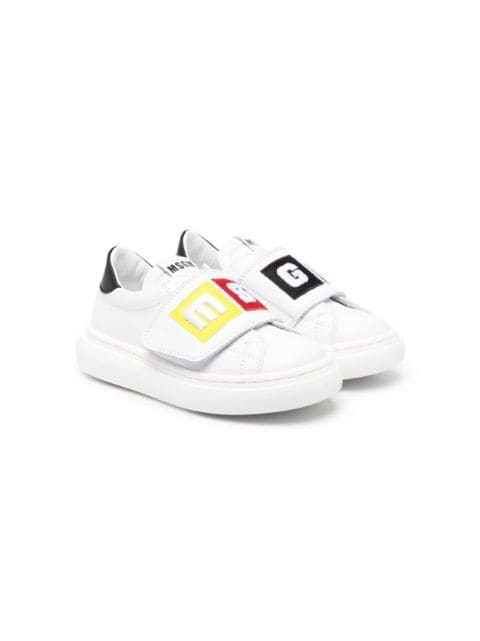 MSGM Kids touch-strap leather sneakers