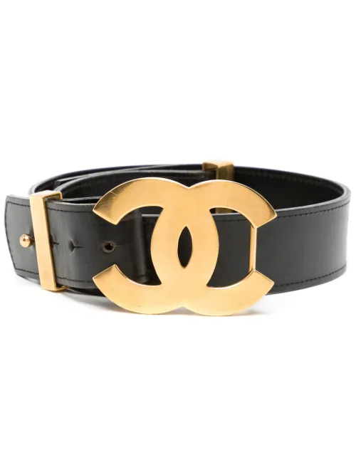 Ceinture en cuir à logo CC (1996) - CHANEL Pre-Owned - Modalova