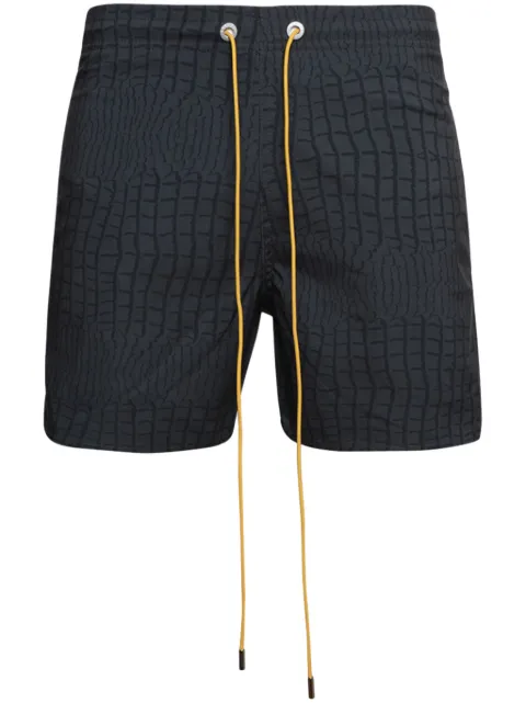 RHUDE shorts de playa con estampado animal