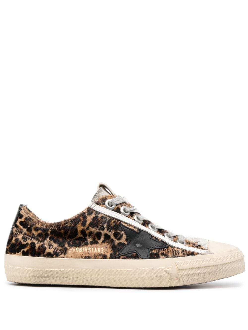 Shop Golden Goose Leopard-print Lace-up Sneakers In Brown
