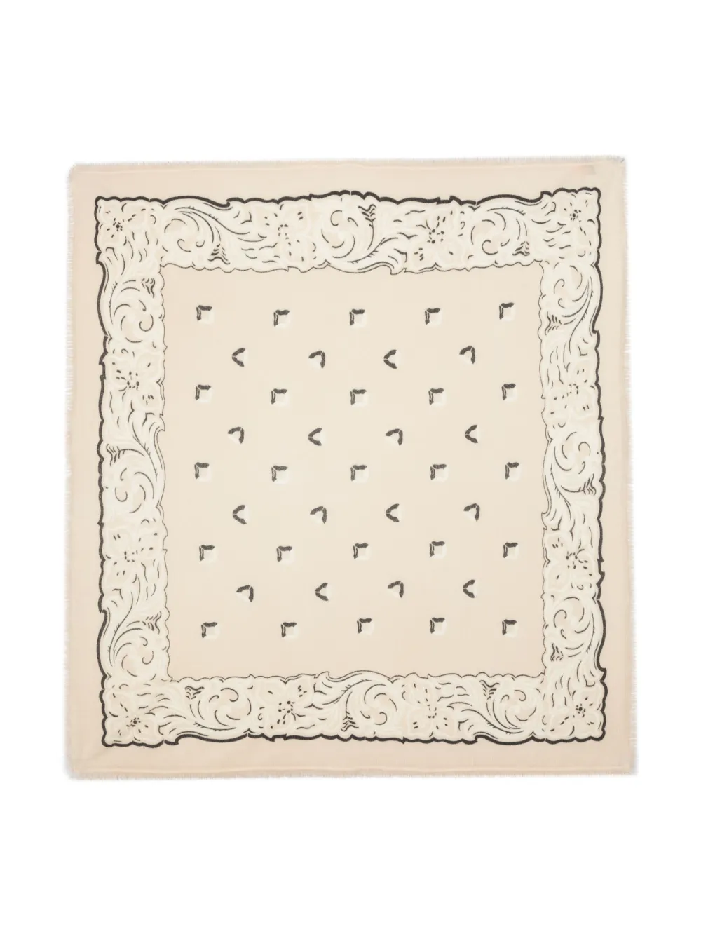 Kujten Large Paisley-print Cashmere Bandana In Neutrals