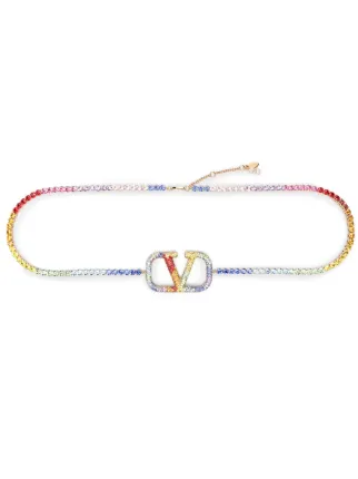 国内発送★VALENTINO★ロゴ VLogoクリスタルベルト Vlogo Signature Belt With Crystals 10 Mm for Woman in