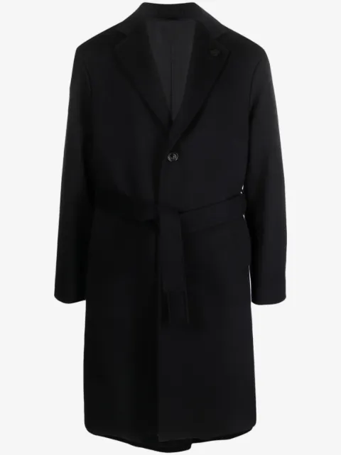 Lardini tied-waist wool coat