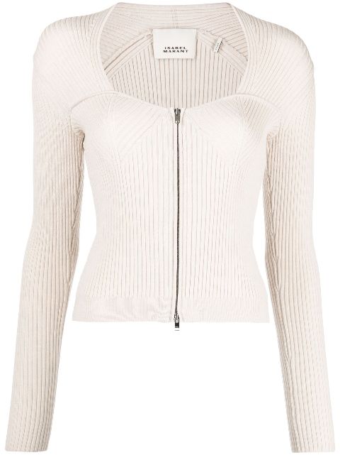 ISABEL MARANT Zelie ribbed zip-up cardigan Women