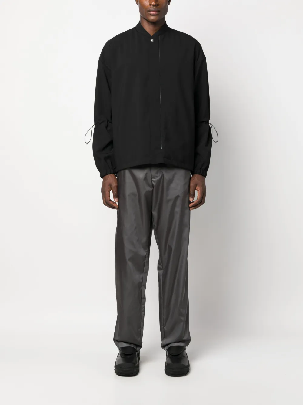 OAMC drawstring-sleeve shirt jacket - Zwart