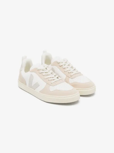 VEJA Kids logo-patch low-top leather sneakers
