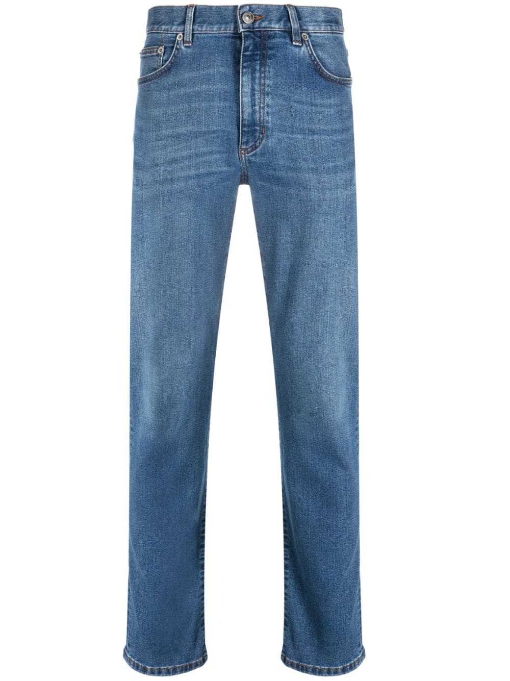 ZEGNA MID-RISE STRAIGHT-LEG JEANS