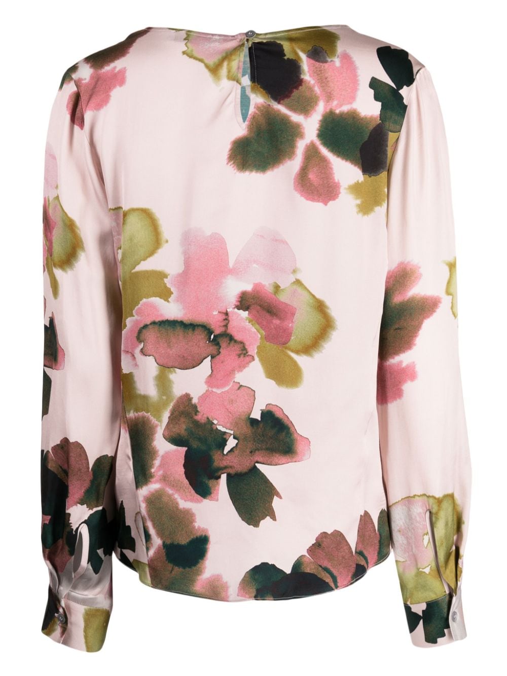 PS Paul Smith floral-print satin blouse - Roze