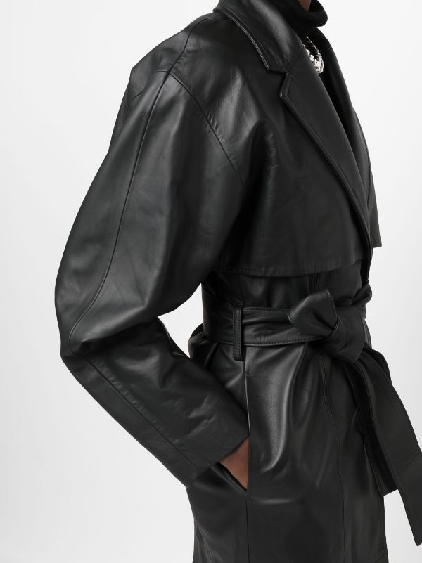 Calvin Klein Belted Leather Trench Coat - Farfetch