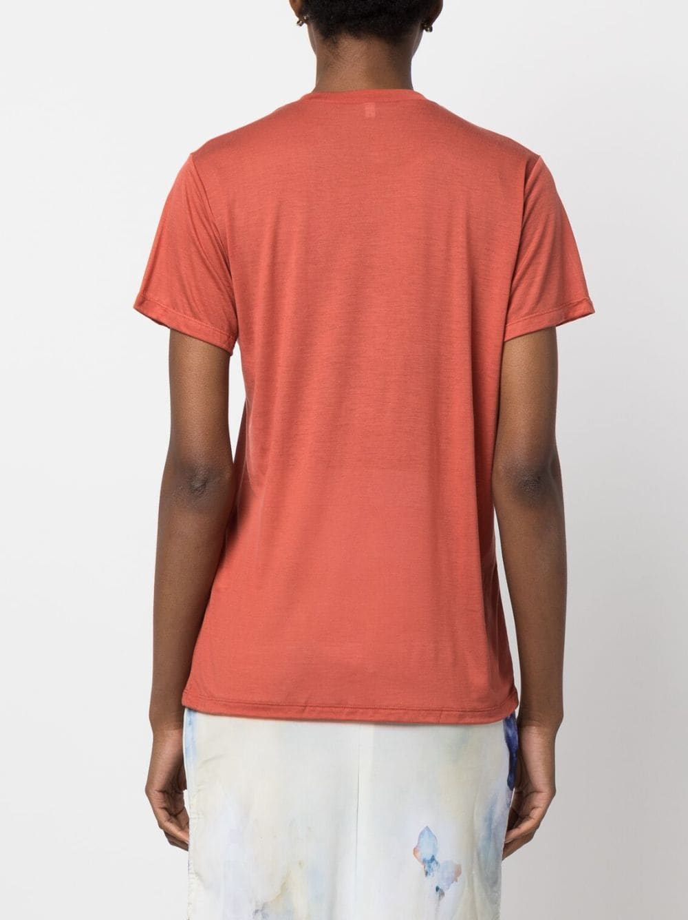 Shop Baserange Crew-neck Lyocell T-shirt In Red