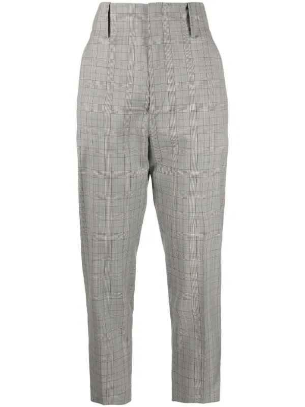 パンツ ISABEL MARANT Woman Pants Grey PA0030FBA1F19I 02GY ISABEL MARANT Sopiavea plaid-check Tapered Trousers | Grey