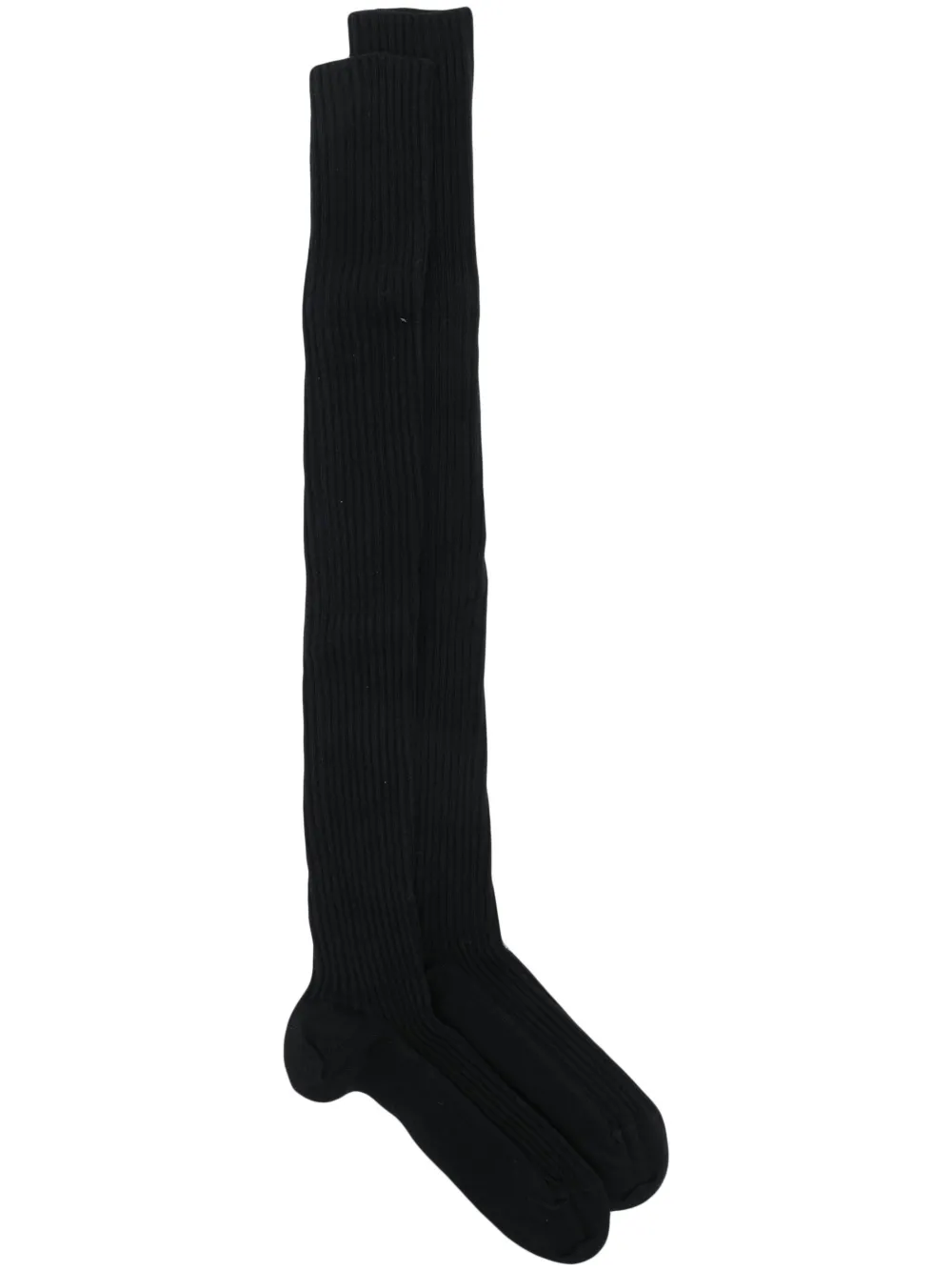 Baserange Ribbed Knee-length Socks In Black