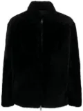 Prada triangle-logo shearling jacket - Black