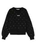 MSGM Kids crystal-embellished cotton sweatshirt - Black