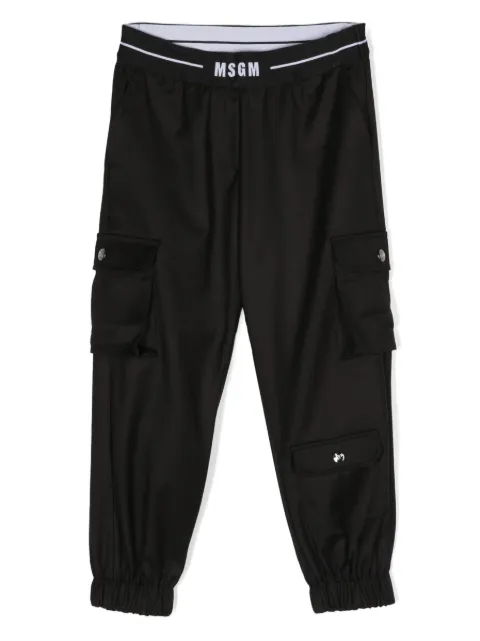 MSGM Kids pantalones con logo en la pretina y tobillos elásticos
