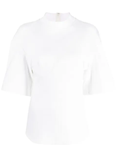 ALESSANDRO VIGILANTE funnel-neck short-sleeve blouse 