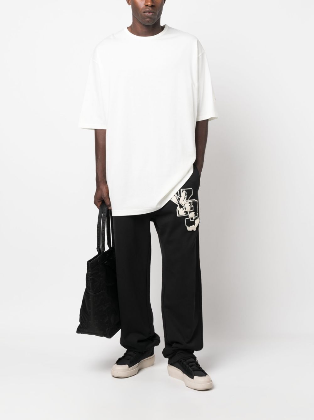 Y-3 logo-patch Cotton T-shirt - Farfetch