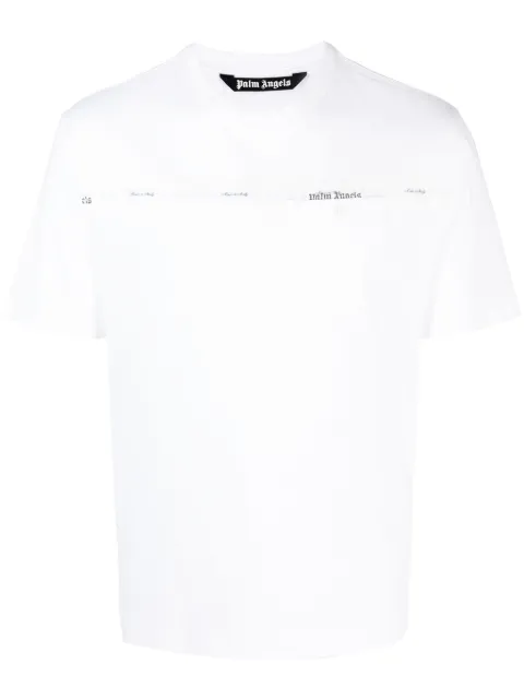 Palm Angels logo-stripe crew-neck T-shirt