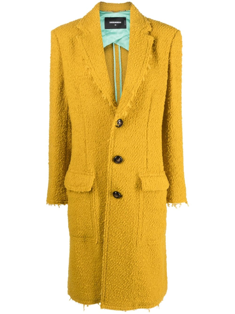 single-breasted bouclé trench coat