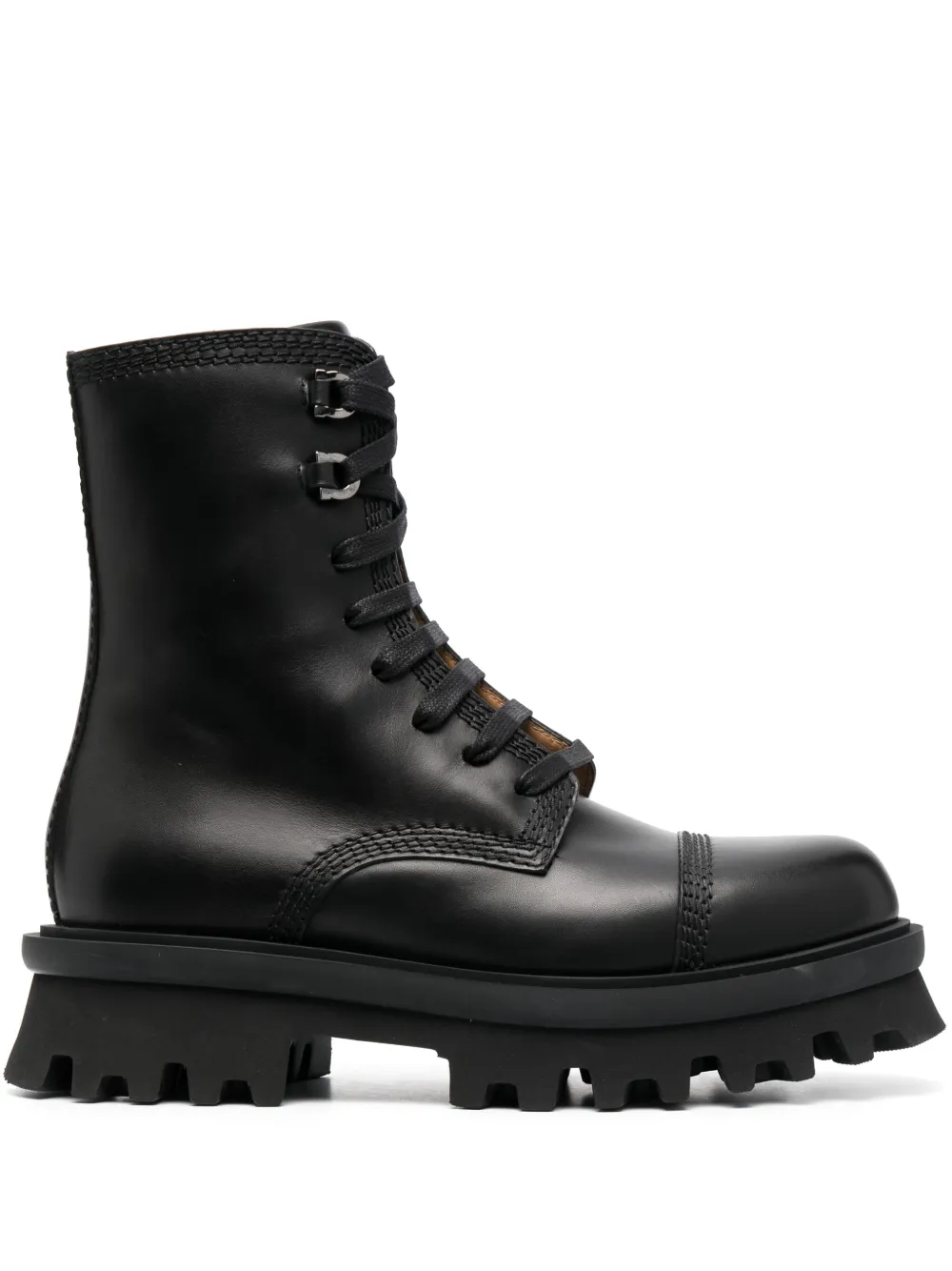 Ferragamo Black Faraway Lace-up Boots In Schwarz