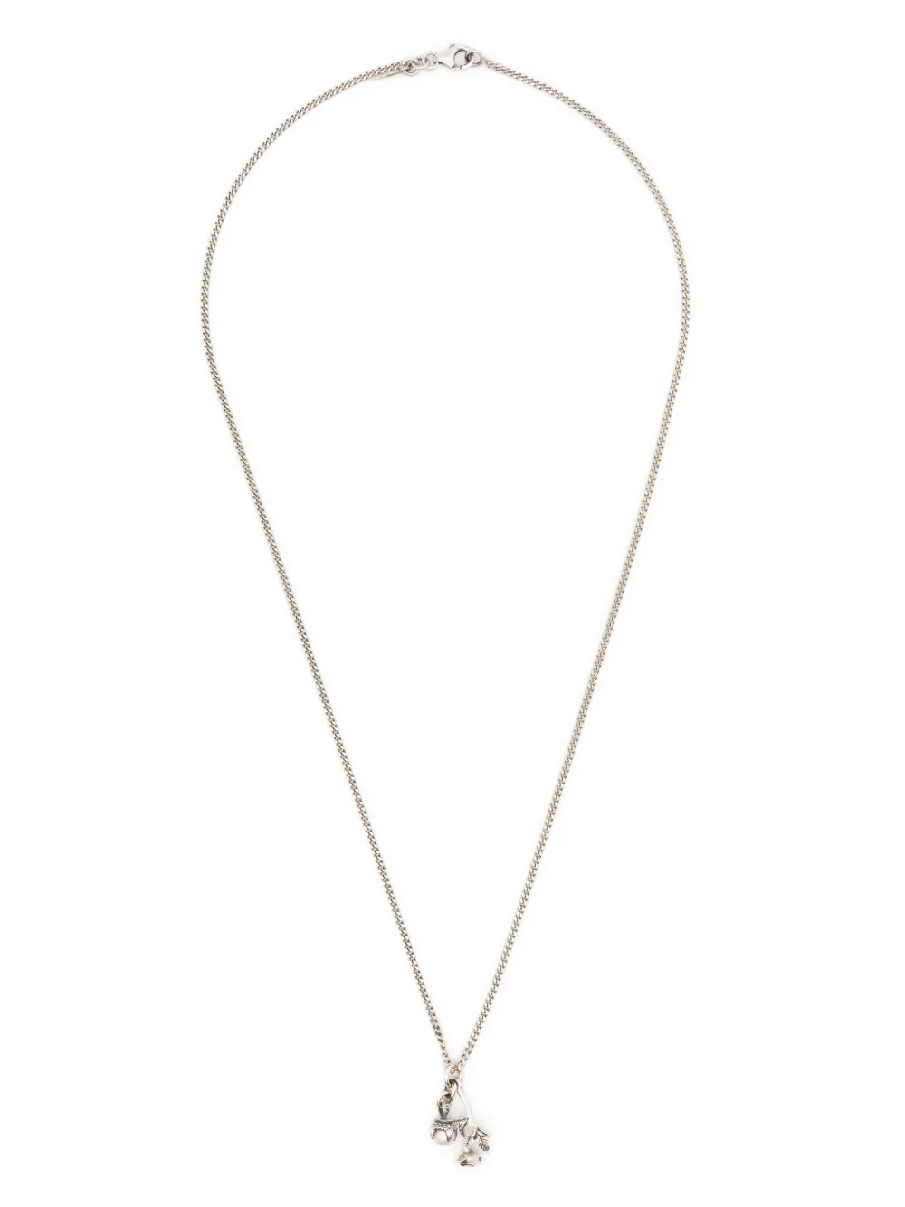 Shop Emanuele Bicocchi Wild Rose Pendant Necklace In Silver