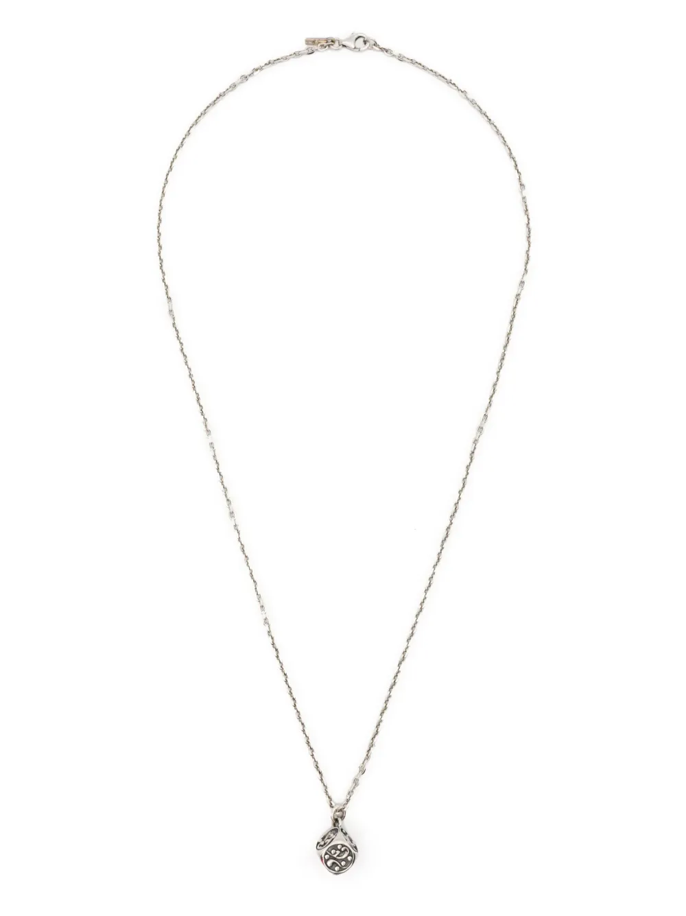 Emanuele Bicocchi Arabesque Dice Pendant Necklace In Silver