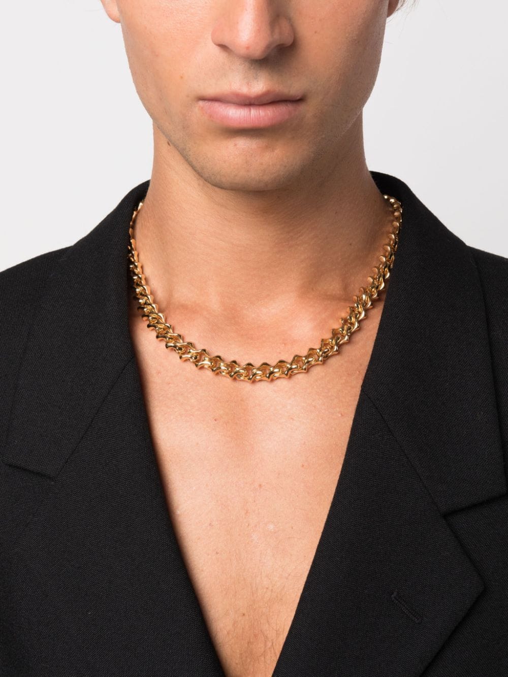 Shop Emanuele Bicocchi Sharp Chain-link Necklace In Gold