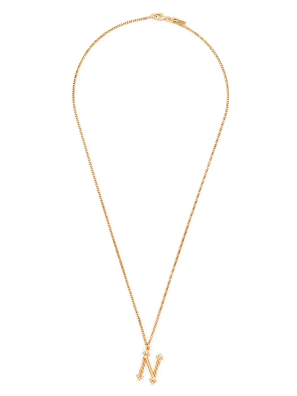 Emanuele Bicocchi Alphabet Pendant N Sterling Silver Necklace In Gold