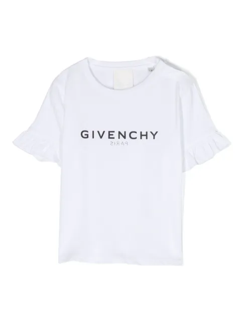 Givenchy Kids playera con logo estampado y volantes 
