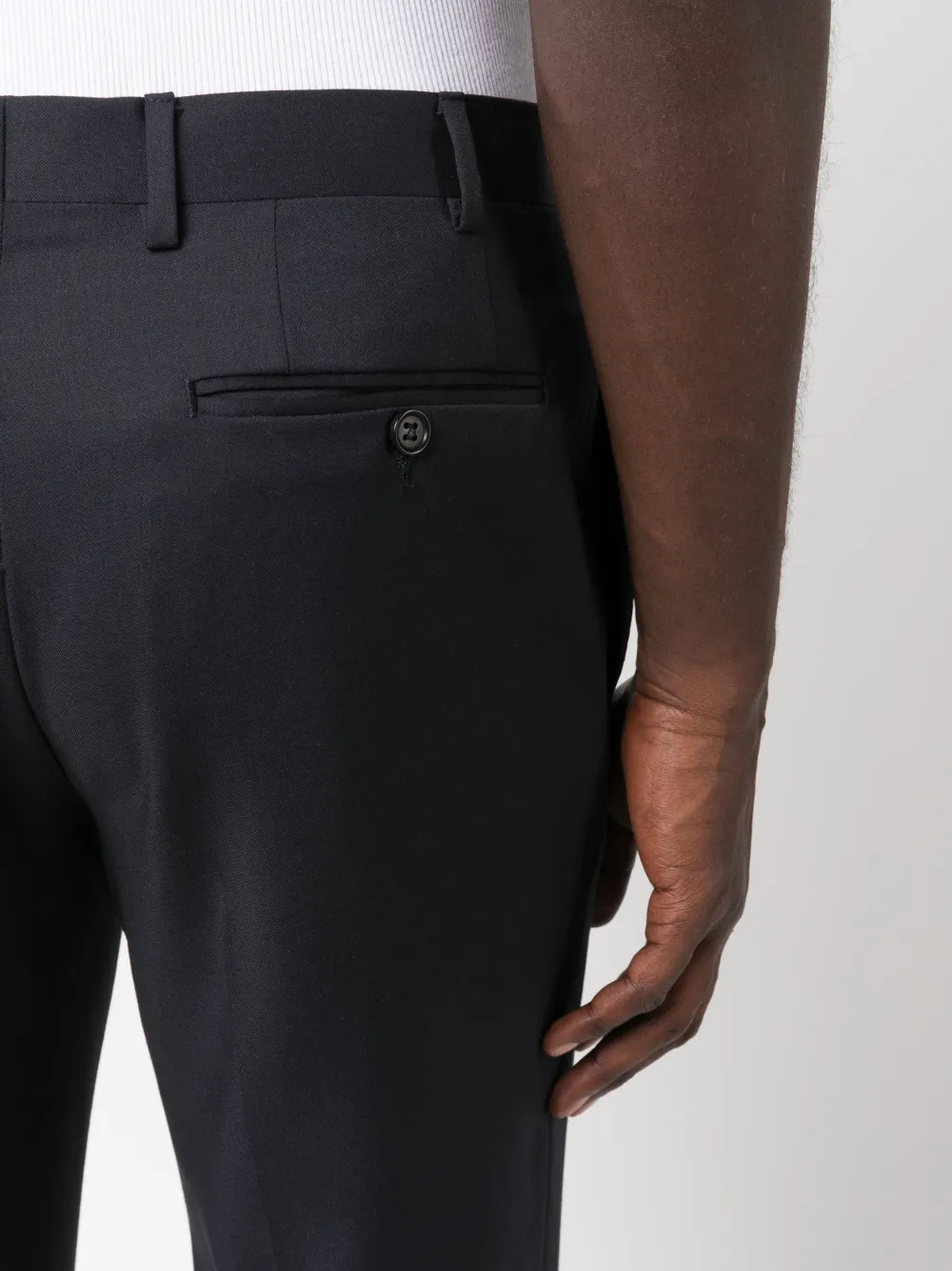 Canali Tapered Chino Trousers In Blue