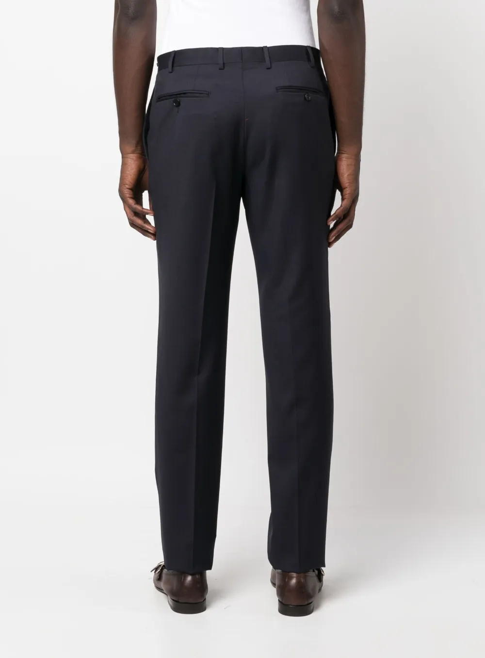 Canali Tapered Chino Trousers In Blue