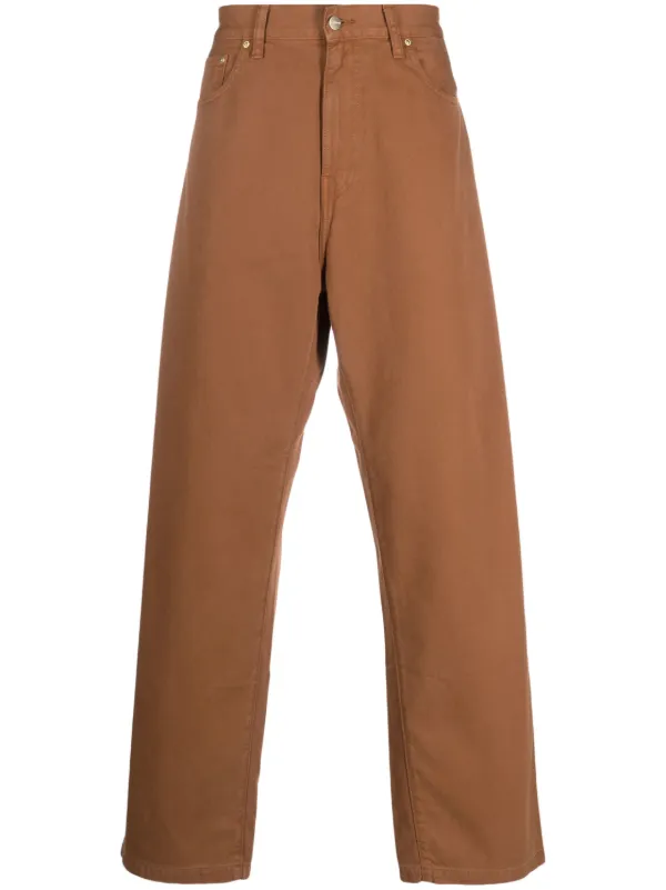 Carhartt WIP logo-patch wide-leg Jeans | Brown | FARFETCH