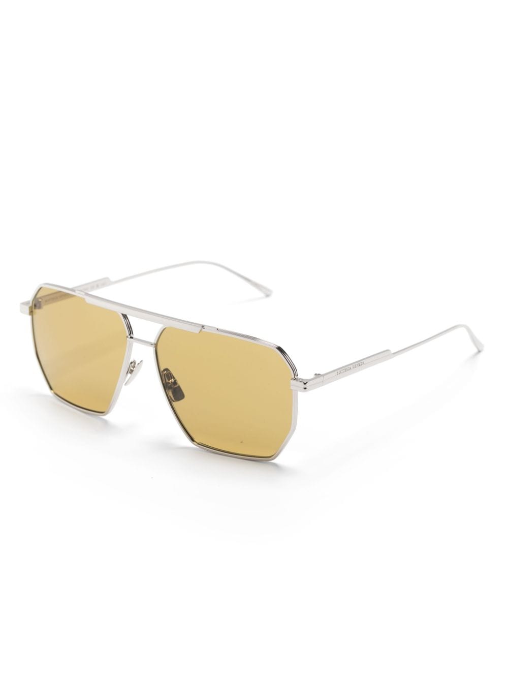 Bottega Veneta Eyewear double-bridge aviator-frame sunglasses - Zilver