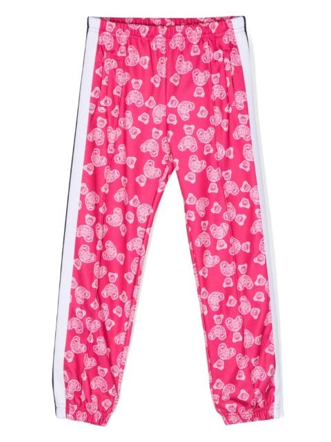 Palm Angels Kids Teddy Bear-print striped track pants