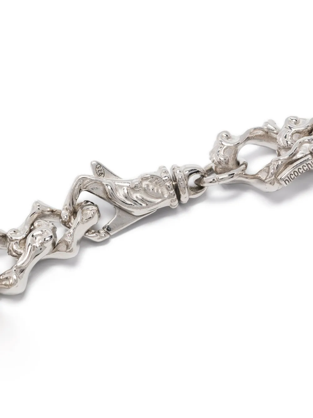 Shop Emanuele Bicocchi Arabesque Sharp-link Bracelet In Silver