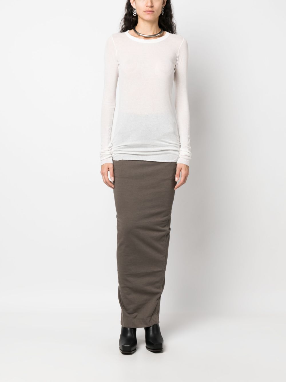 Rick Owens long-length fine-knit T-shirt - Wit