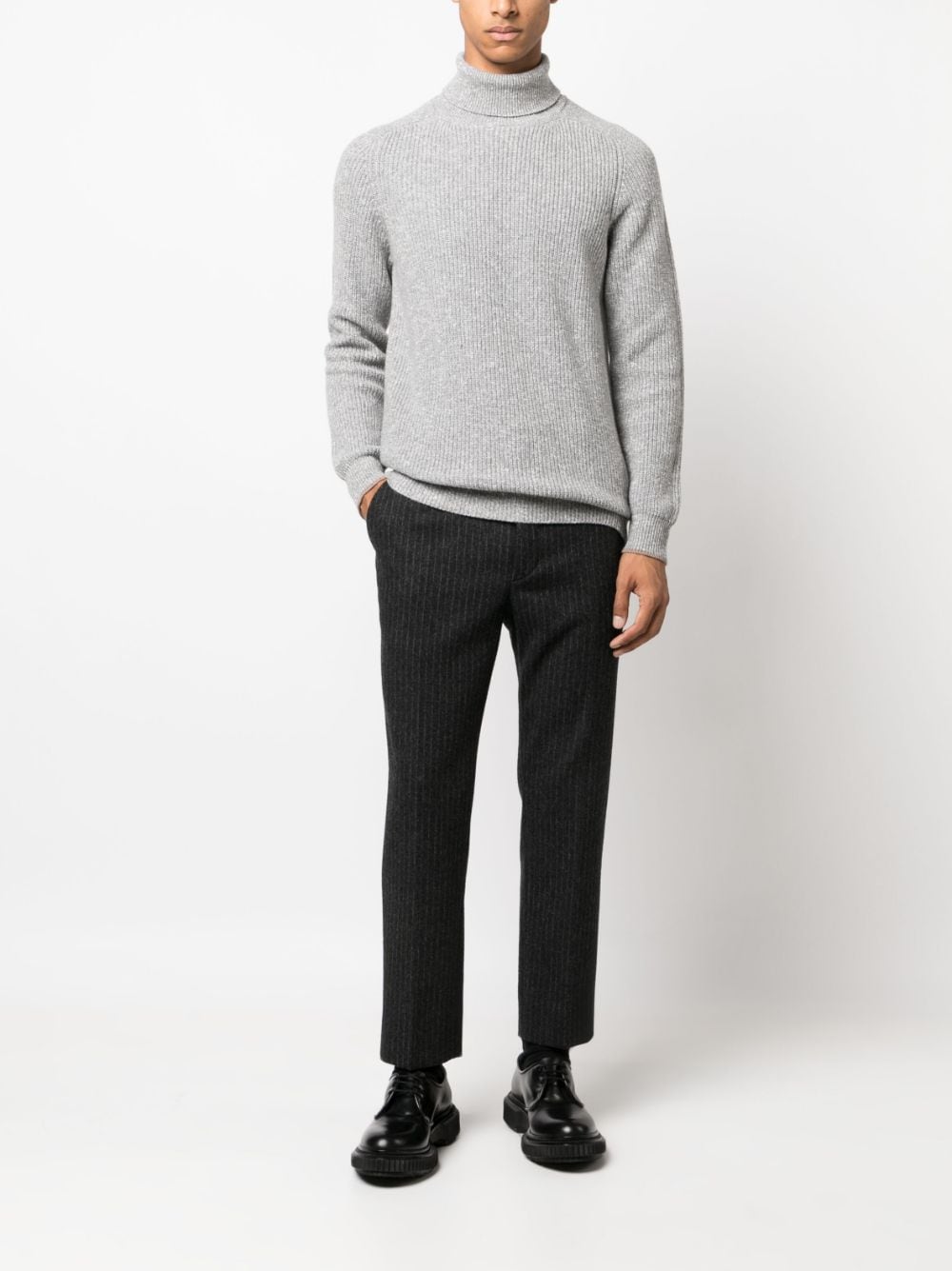 Peserico ribbed roll-neck jumper - Grijs