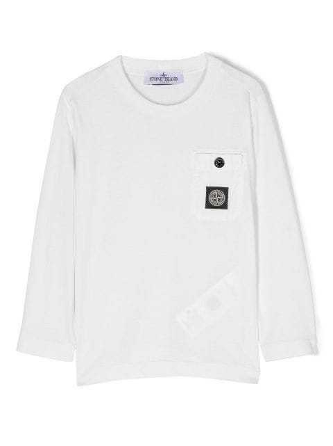 Stone Island Junior logo-patch cotton T-shirt