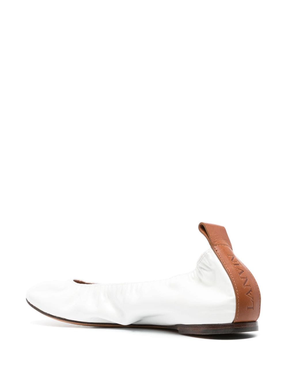 Shop Lanvin Patent Leather Ballerina Shoes In White