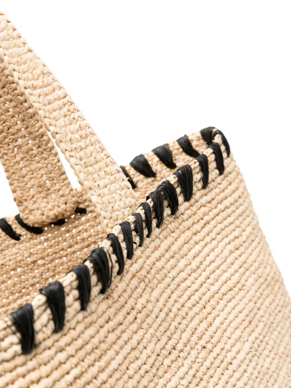 Lanvin logo-embroidered Raffia Tote Bag | Neutrals | FARFETCH