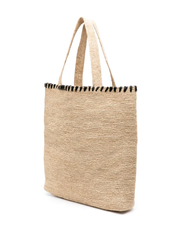 トートバッグ LANVIN Shopper Bag - Lanvin - Wicker - Neutral Lanvin logo-embroidered Raffia Tote Bag | Neutrals | FARFETCH