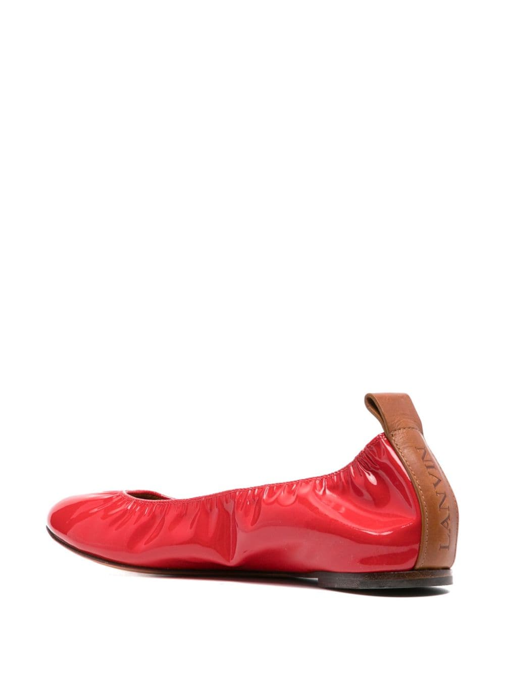 Shop Lanvin Patent Leather Ballerina Shoes In Red